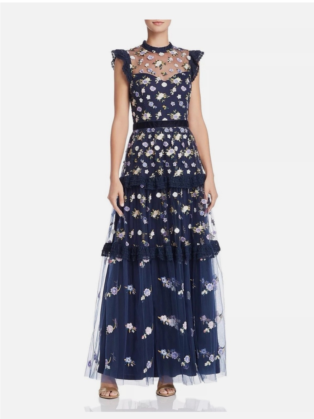 INA Blue Floral Maxi Dress